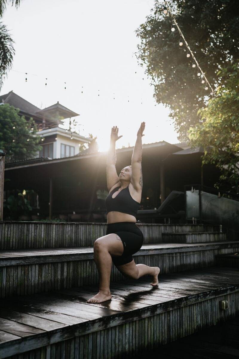 Natasha practising yoga in Bali