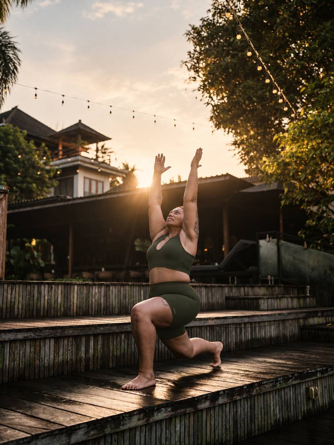 Natasha practising yoga